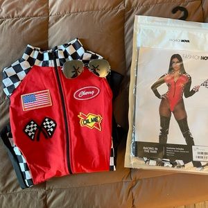 Women’s Racecar Driver Costume | M/L Bodysuit